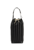 Oversized Bucket Bag, &pound;595, Handbags, Black, Canvas/Leather, Front view